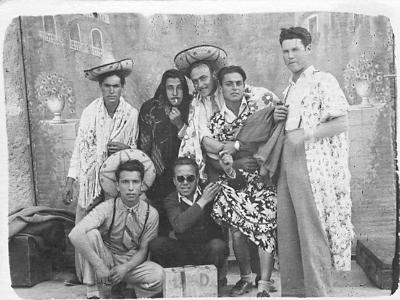 sansA0019  JOSEP BONET, FRANCISCO SANS, DANIEL RAMIS, RAMON LLOVERA, (?), MAURICI RAMIS ?, I JOSEP MIQUEL.