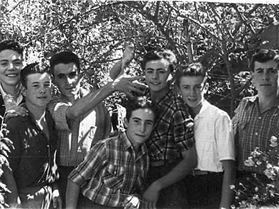 sansA0005  LLUÍS FONTANA, JOSEP BODET, ESQUERRÉ, RAMON FALCÓ, LLUÍS MIRÓ, RAMON ORONICH I RAMON SEGURA.
