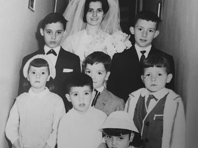 Maig1965d  BODA DE DOLORS JOVELLS. RICART, GENARO I Mª ROSA MATEU, MANEL I JOSEP Mª JOVELLS I RAMON i Mª DOLORS MATEU.