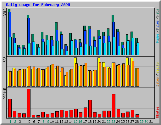 Daily usage for February 2025