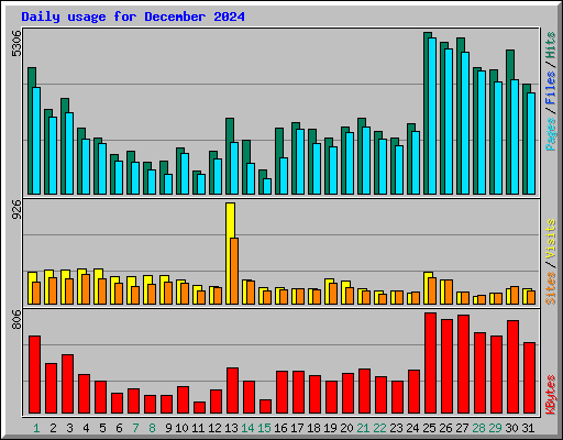 Daily usage for December 2024